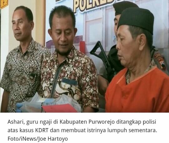 Cari Rokok Tak Ketemu, Guru Ngaji Tega Pukul Istri hingga Lumpuh