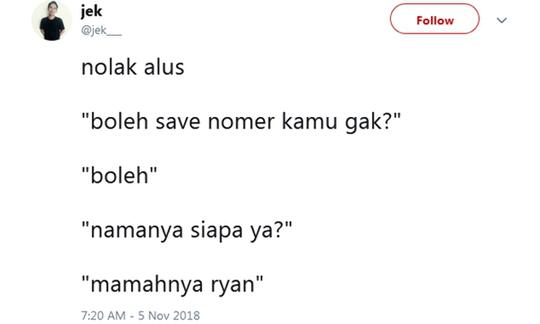 12 Twit Lucu Super Nyeleneh Nolak Halus yang Bikin Jomlo Kejang-kejang! Kasihan Gak?