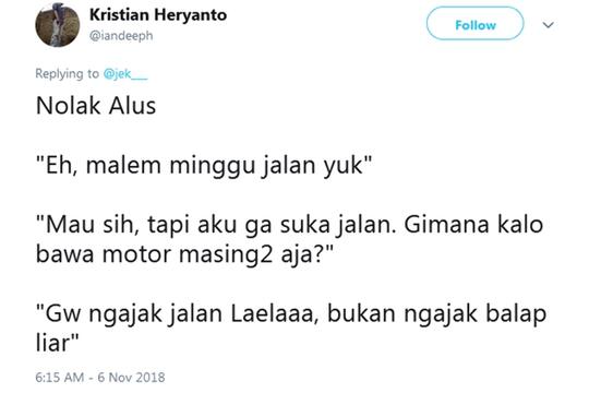 12 Twit Lucu Super Nyeleneh Nolak Halus yang Bikin Jomlo Kejang-kejang! Kasihan Gak?