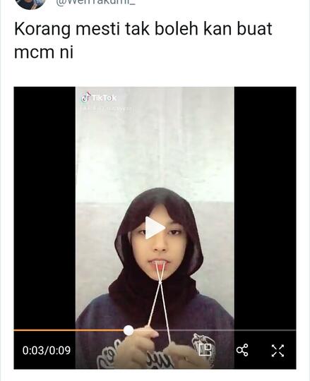 Viral Challenge Mengikat Tali Pakai Lidah dan Gigi, Wanita Ini Paling Jago Gan