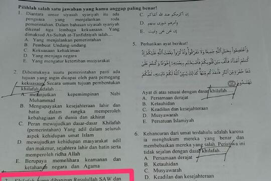 Kemenag Jatim Panggil Guru Pembuat Naskah Ujian Bermuatan Khilafah