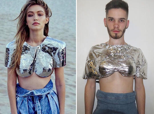 20 Kreasi Kocak & Unik Dari Seorang Pria yang Menirukan Outfit Selebriti Dunia