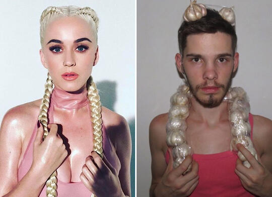 20 Kreasi Kocak & Unik Dari Seorang Pria yang Menirukan Outfit Selebriti Dunia