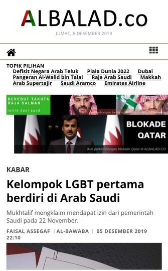 Kelompok LGBT pertama berdiri di Arab Saudi