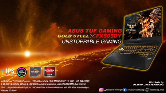 Asus TUF Gamming FX505DY laptop tangguh pelahap game berat