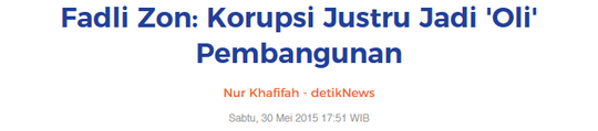 Fadli Zon Raih Champion of Corruption Awards, Fahri Hamzah Colek KPK