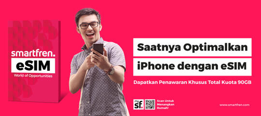 Pertamax! Smartfren #eSIMkaniPhone11 di Indonesia