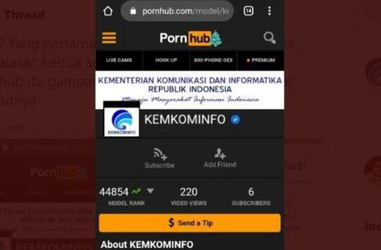 Heboh Akun "Kemkominfo" Terverifikasi di Pornhub, Netizen: Caranya Gampang!
