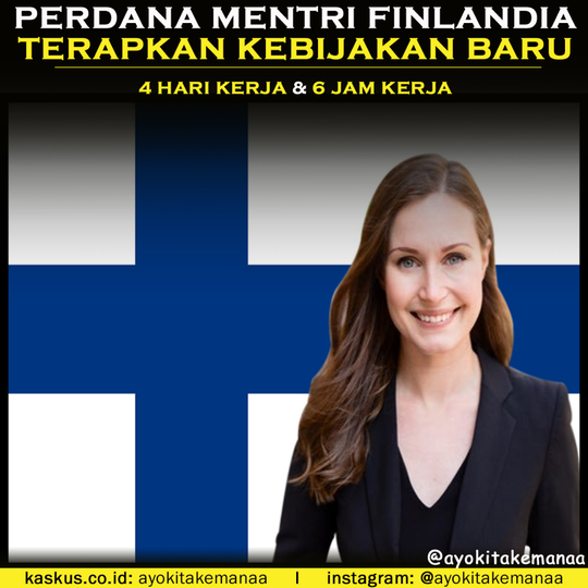 Perdana Mentri Cantik Finlandia Ini Bikin Kebijakan Kerja Cukup 4 Hari Dalam Seminggu