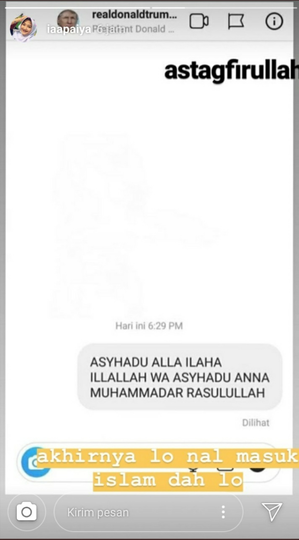 10 DM Terngakak Netizen +62 yang Menyerbu IG Trump Karena Takut Perang Dunia 3