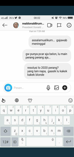 10 DM Terngakak Netizen +62 yang Menyerbu IG Trump Karena Takut Perang Dunia 3
