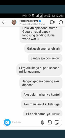 10 DM Terngakak Netizen +62 yang Menyerbu IG Trump Karena Takut Perang Dunia 3
