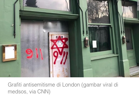 Grafiti-grafiti Teori Konspirasi Yahudi dan 9/11 Muncul di London