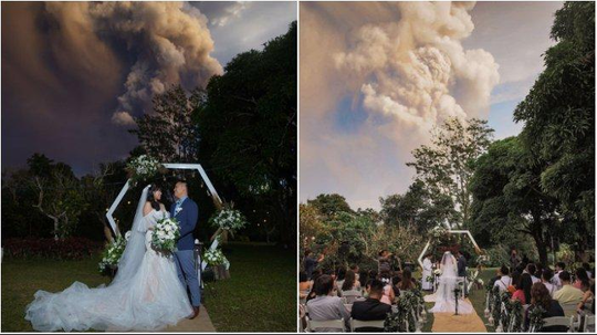 Pasangan Yang Tetap Menikah Walaupun Gunung Taal Di Filipina Meletus