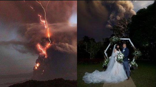 Pasangan Yang Tetap Menikah Walaupun Gunung Taal Di Filipina Meletus