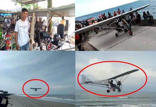 Hebat! Pria Tak Lulus SD Berhasil Terbangkan Pesawat Ultralight Buatannya