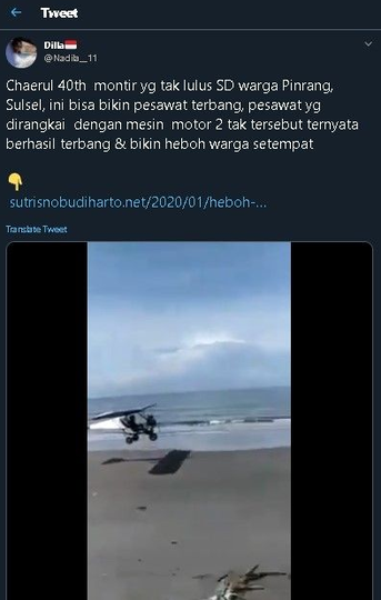 Cuma Lulusan SD, Berhasil Membuat Pesawat Terbang Lewat Barang Berkas