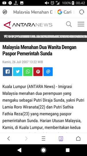 Heboh, 2 Putri Sunda Empire Ditahan 13 Tahun di Imigrasi Malaysia