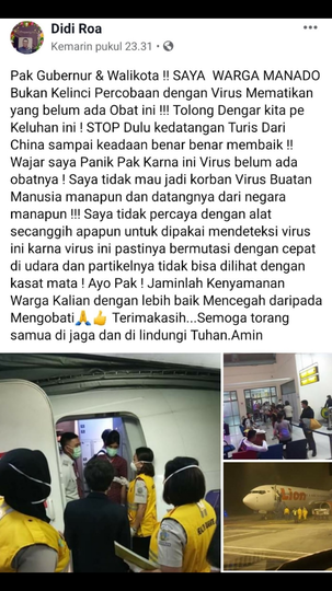 Netizen Tolak Masuk Turis China Karena Corona Jadi Trending
