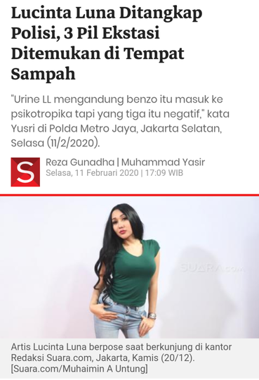 Lucinta Luna Ditangkap Polisi, 3 Pil Ekstasi Ditemukan di Tempat Sampah