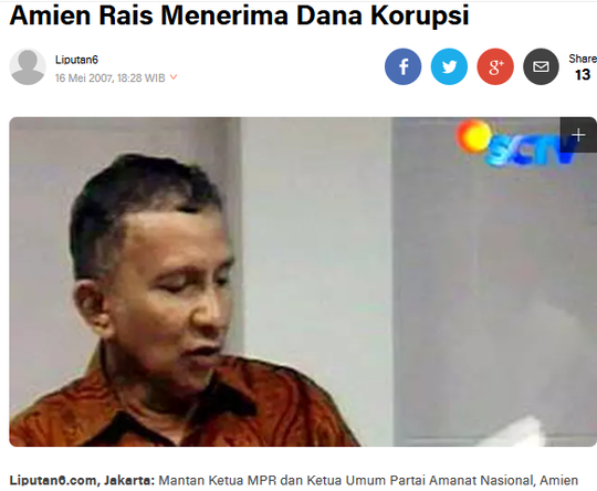 Pendiri PAN: Amien Rais Dulu Idealis, Sekarang Jadi Harimau