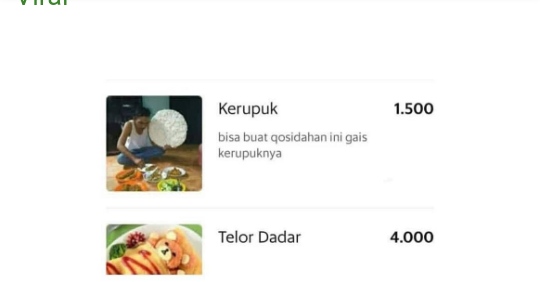 Potret Menu Makanan Nyeleneh di Aplikasi Ojol, Warung Makannya Iseng Banget!