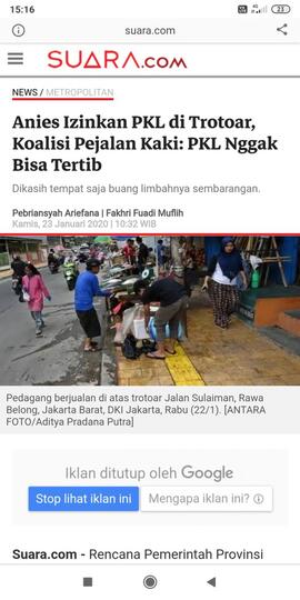Sindir Anies Karena Trotoar Jadi Tempat Parkir, Netizen: Kapan Pintermu?