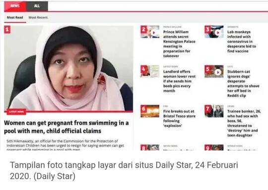 Hamil di Kolam Renang Jadi Berita Terpopuler Media Inggris
