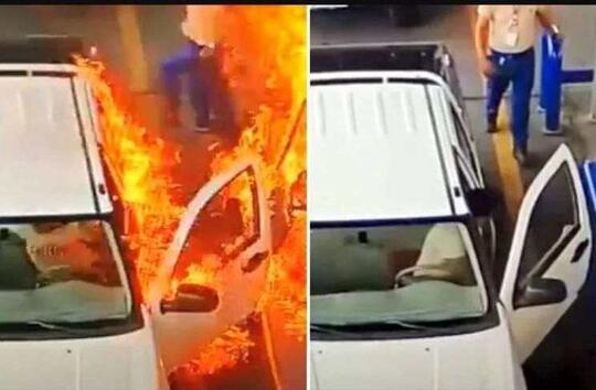 Aneh Tapi Nyata, Mobil Terbakar Gegara Buka Pintu Saat Ngisi BBM