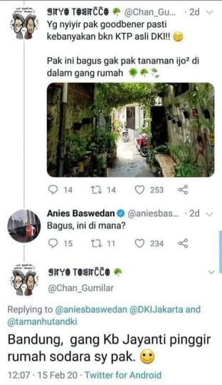 Anies Kena Prank Warganet, Puji Potret Gang Penuh Tanaman Ternyata Ada di Bandung