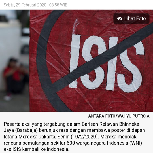 Istana Minta Masyarakat Terima Kepulangan Anak-anak WNI Eks ISIS