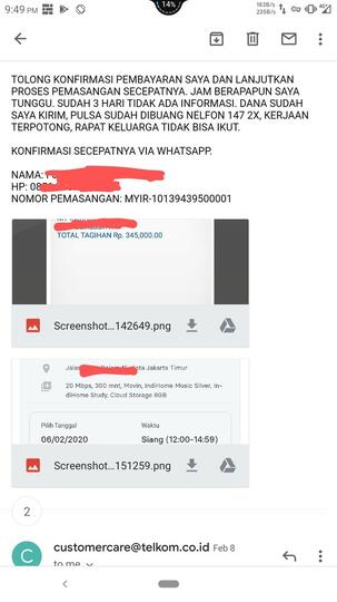Telkom IndiHome mempermainkan pelanggan