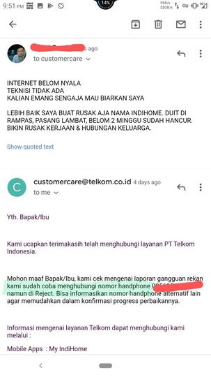 Telkom IndiHome mempermainkan pelanggan