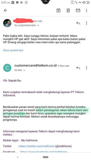 Telkom IndiHome mempermainkan pelanggan