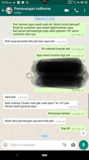 Telkom IndiHome mempermainkan pelanggan