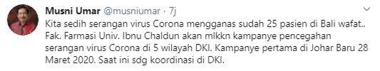 Sebut 25 Pasien Corona Meninggal, Rektor UIC Dituding Sebar Hoaks