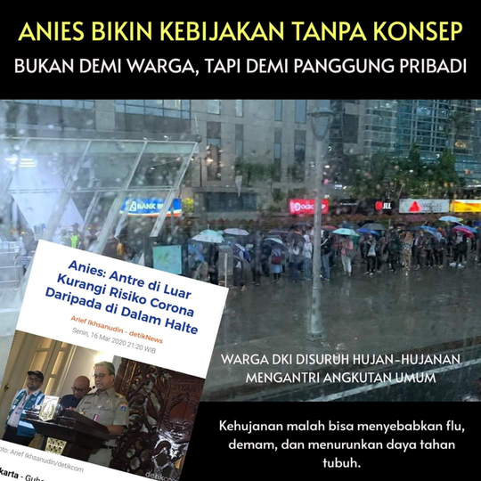 Anies Kena Kritik Gegara Warga Menumpuk di Transportasi Publik