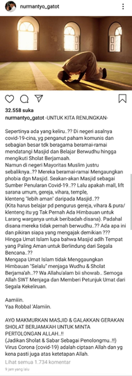 Eks Panglima TNI Gaungkan Makmurkan Masjid dan Salat Berjemaah Lawan Corona