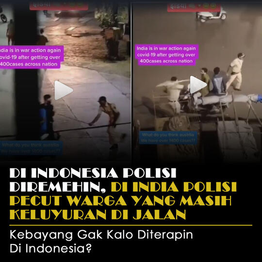 Di Indonesia Polisi Di Remehin, Di India Polisi Pecutin Warganya Yang Masih Keluyuran