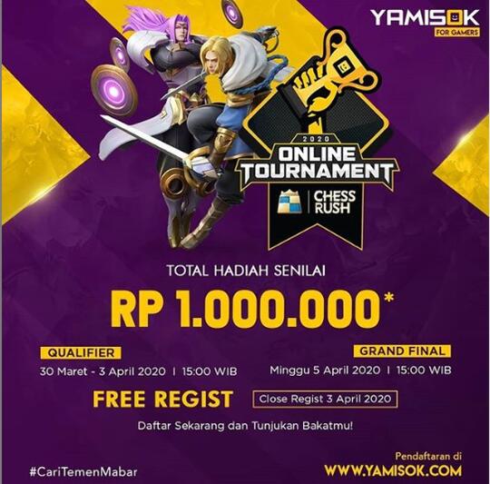 BUAT AGAN2 YG #dirumahaja , YAMI-MIN KASIH NIH TURNAMEN CHESS RUSH!!!
