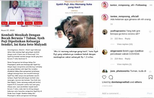 Disebut Nikahi Anak 7 Tahun, Syeikh Puji Dikutuk Kena Corona