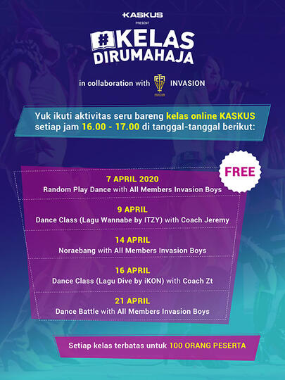 Atasi Bosan dengan Ikutan Random Play Dance Bareng Invasion di #Kelasdirumahaja!