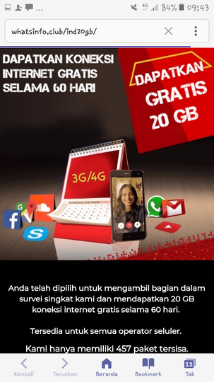 Kuota Gratis 20GB Selama 60 Hari, Fakta Atau Hoax?