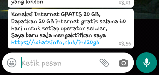 Kuota Gratis 20GB Selama 60 Hari, Fakta Atau Hoax?