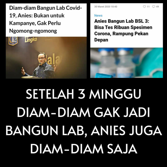 Sudah Sebulan,Menanti Janji Anies Wujudkan Lab BSL3 untuk Cek Sampel Corona diJakarta