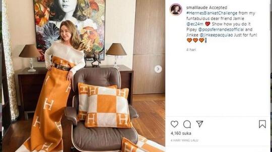 Wow ! Tantangan "PAMER" Selimut Mahal Ala Crazy Rich ! #HermesBlanketChallenge