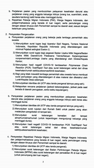 Kriteria Pembatasan Perjalanan Orang (selama Covid-19)