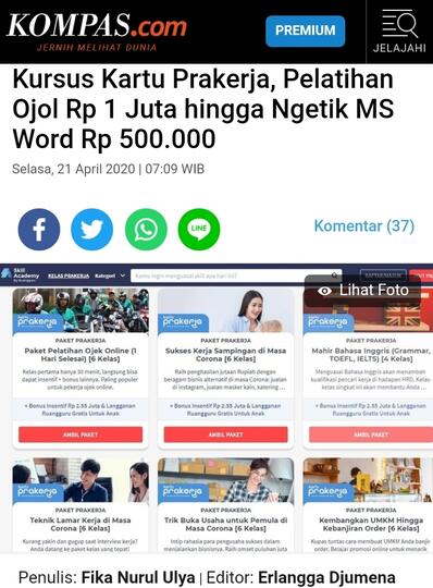 Pegiat IT Bikin Situs Prakerja Tandingan Berkonten Gratis
