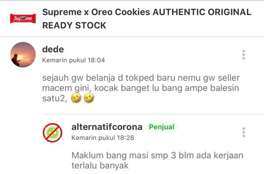 Percakapan Reseller Oreo Supreme Dan Customer Yang Bikin Ngakak.