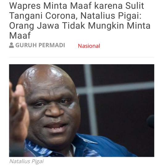 Natalius Pigai: Orang Jawa Tidak Mungkin Minta Maaf